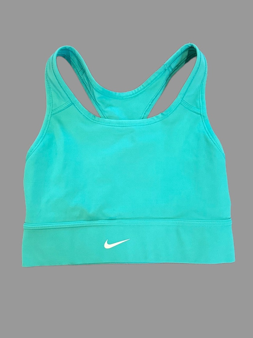 Nike Turquoise Racerback Sports Bra with White Swoosh